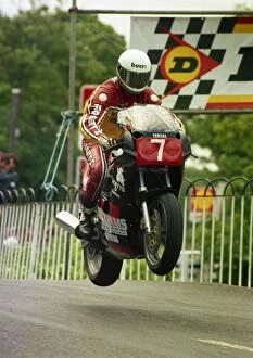 Images Dated 21st July 2011: Dave Leach at Ballaugh Bridge: 1988 Production Class A TT