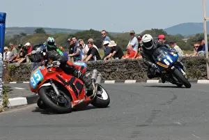 Dave Madsen-Mygdal (Honda) and Ross Johnson (Kawasaki) 2011 Southern 100