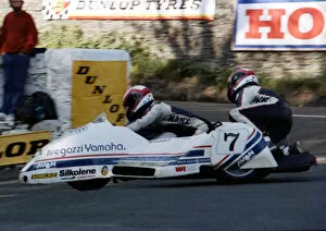 Dave Molyneux Collection: Dave Molyneux & Colin Hardman (Bregazzi Yamaha) 1989 Sidecar TT