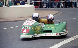 Images Dated 18th July 2011: Dave Saville leaves Parliament Square: 1990 Sidecar Race A
