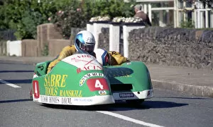 Images Dated 18th July 2011: Dave Saville at White Gates: 1990 Sidecar Race B