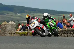 Dave Taylor (Yamaha) and Adrian Kershaw (Kawasaki) 2015 Southern 100