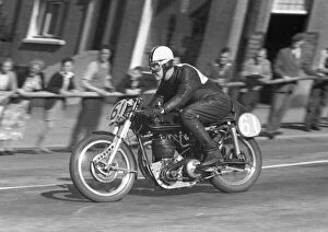 Images Dated 7th January 2021: David Perry (AJS) 1957 Junior Manx Grand Prix