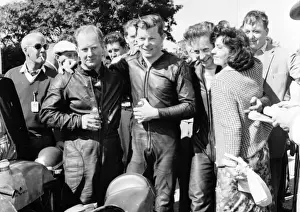 David Williams (left), Ned Minihan (centre) and Mike Kelly 1961 Senior Manx Grand Prix