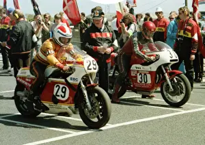 Davy Gordon (Kawasaki) and Hartley Kerner (BSA) 1984 Formula One TT