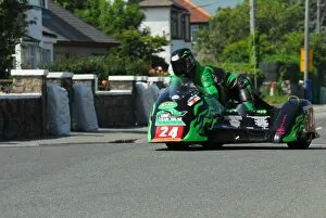 Images Dated 11th July 2013: Debbie Barron & Stephen Cowin (Kawasaki) 2013 Southern 100