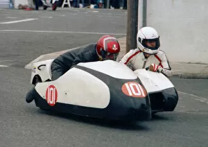 Images Dated 22nd August 2021: Denis Matthewman & David Snape (Jacobs 350) 1988 Sidecar TT