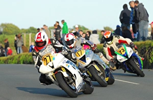 Mark Goodings Collection: Dennis Booth (Yamaha) and Mark Goodings (Kawasaki) 2015 Southern 100
