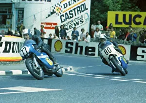 Images Dated 3rd February 2022: Dennis Brew (Suzuki) and Steve Moynihan (Norton) 1973 Senior TT