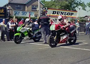 Dennis Ireland (Kawasaki) & Phil Mellor (Suzuki) 1987 Production B TT
