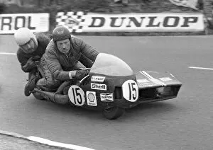 Images Dated 12th August 2016: Dennis Keen & Roland Worrall (Konig) 1974 500 Sidecar TT