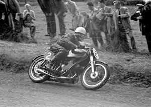 Images Dated 2nd January 2022: Derek Farrant (AJS) 1953 Senior Ulster Grand Prix