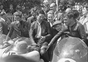 Images Dated 27th August 2020: Derek Minter (Norton) Phil Read (Norton) Gary Hocking (MV) 1961 Junior TT