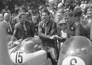 Derek Minter (Norton) Phil Read (Norton) Gary Hocking (MV) 1961 Junior TT