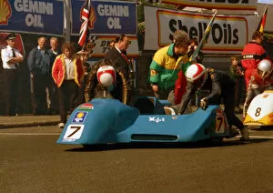 Images Dated 29th June 2019: Derek Plummer & Brian Marris (Ireson Yamaha) 1988 Sidecar TT
