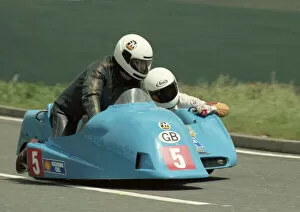 Images Dated 21st March 2021: Derek Plummer & Gareth Keep (Kawasaki) 1990 Sidecar TT