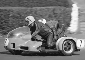 Derek Plummer Collection: Derek Plummer & Mick Neal (Konig) 1977 Sidecar TT
