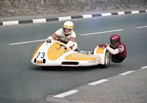 Images Dated 19th August 2020: Derek Rumble & Ralph Knight (Rumble Suzuki) 1982 Sidecar TT