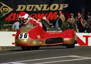 Images Dated 12th July 2019: Derry Casson & Paul Chappel (C & B Suzuki) 1987 Sidecar TT
