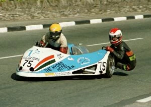 Images Dated 10th March 2018: Dick Fletcher & Chris Shaw (Yamaha) 1984 Sidecar TT