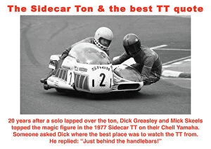 Images Dated 25th March 2023: Dick Greasley Mick Skeels Chell Yamaha 1977 Sidecar TT