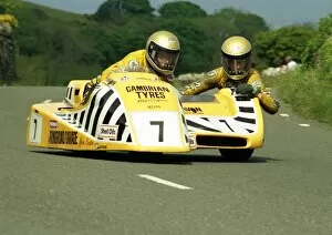 Images Dated 20th March 2016: Dick Greasley & Stewart Atkinson (Yamaha) 1987 Sidecar TT