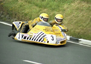Images Dated 10th October 2021: Dick Greasley and Stuart Atkinson (Yamaha) 1984 Sidecar TT