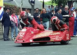 Images Dated 27th December 2017: Dick Tapken & Clive Price (Jacobs Kawasaki) 1990 Sidecar TT