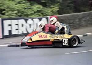 1983 Sidecar TT Print: Tapken & Walker at Braddan Bridge. Art