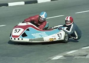 Images Dated 19th August 2020: Dick Tapken & John Gibbard (Honda) 1981 Sidecar TT