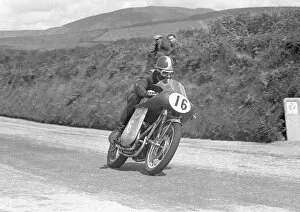 Images Dated 3rd August 2011: Dickie Dale (MV) at Cronk ny Mona: 1954 Junior TT
