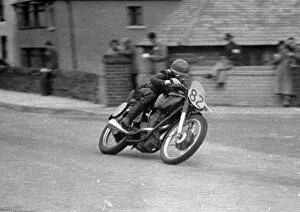 Images Dated 30th December 2018: Don Crossley (AJS) 1950 Junior Manx Grand Prix