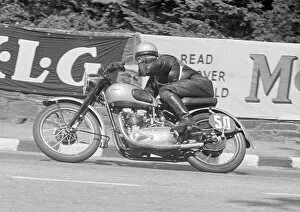 Images Dated 18th August 2016: E G Oughton (Triumph) 1951 Senior Clubman TT