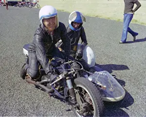 Eddie Moore & Peter Cain (Rumble BSA) 1976 Jurby airfield practice day