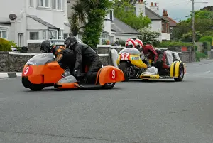 Eddy Wright & Dean Kilkenny (BMW) and Kerry Williams & Billy Weston (BLR Honda) 2014 Pre TT Classic