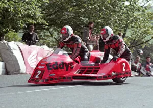 Images Dated 25th April 2021: Eddy Wright & Peter Hill (Ireson Honda) 1993 Sidecar TT