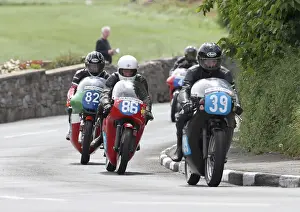Edward Poole (Norton) Bill Swallow (AJS Seeley) and Rod Graham (Ducati) 2022 Pre TT Classic