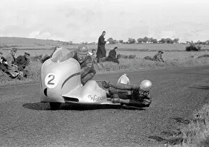 Images Dated 29th June 2022: Eric Oliver & Les Nutt (Norton) 1954 Sidecar Ulster Grand Prix