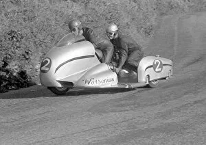 Images Dated 20th July 2012: Eric Oliver / Les Nutt (Norton Watsonian): 1954 Sidecar TT
