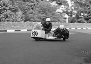 Images Dated 23rd August 2020: Eric Parkinson & K Philpott (Triumph) 1965 Sidecar TT