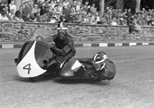 Images Dated 1st March 2021: Eric Vincent & R W Harding (Norton) 1959 Sidecar TT