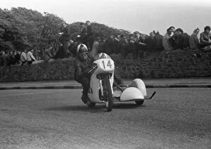 Images Dated 21st November 2015: Ernest Walker & Jim Bollington (WRB Triumph) 1959 Sidecar TT