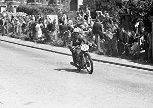 Images Dated 30th November 2018: Ernie Barrett (Norton) 1950 Junior TT