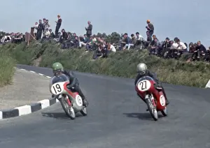 Ernie Griffiths (Honda) and Chris Walpole (Honda) 1967 50cc TT