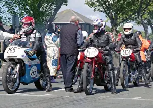 Ernst Auinger (Seeley Triumph) and Paolo Valgrande (Guzzi) 2002 TT Parade Lap