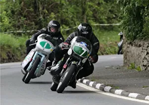Images Dated 27th May 2018: Ewan Hamilton (Suzuki, 7) and Mike Hose (Ariel) 2018 Pre-TT Classic