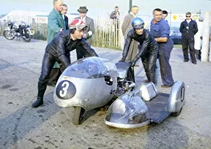 Images Dated 12th August 2021: Florian Camathias & Alfred Herzig (BMW) 1963 Sidecar TT