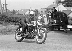 Images Dated 29th June 2022: Florian Camathias (Norton) 1955 Senior Ulster Grand Prix