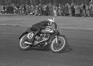 Images Dated 24th November 2016: Frank Fox (500 Norton) 1954 Silverstone Saturday