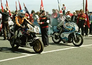 Frank Rutter (Honda) and Dave Ashton (Suzuki) 1984 Formula One TT